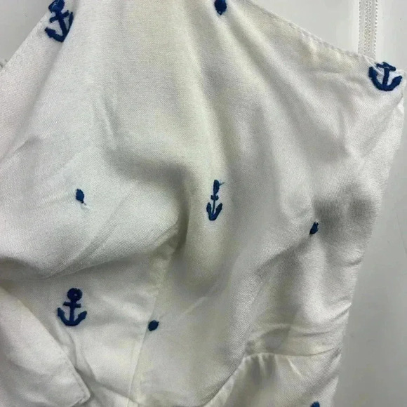 JAPNA NWOT SZ S WHITE W/BLUE ANCHOR MOTIF SELF TIE FRONT ELASTIC BACK WIDE STRAP - Picture 2 of 6